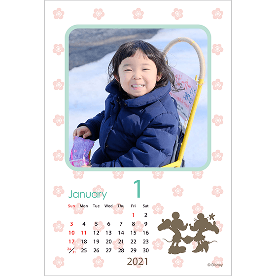 ディズニーのオリジナルカレンダー 富士フイルムのフォトカレンダー21 写真でオリジナルカレンダー作成