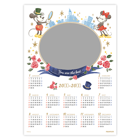 壁掛けポスター A3縦 ミッキー ミニー 写真でオリジナルカレンダー作成 富士フイルムのフォトカレンダー21