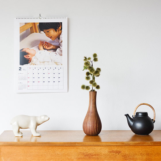 壁掛けリング A3縦 印刷仕上げ 写真でオリジナルカレンダー作成 富士フイルムのフォトカレンダー21