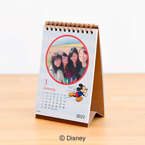 卓上リング Kgサイズ 写真仕上げ ミッキーマウス 写真でオリジナルカレンダー作成 富士フイルムのフォトカレンダー22