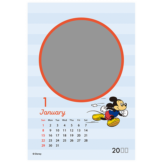 ミッキーマウスの卓上カレンダー 写真 リングタイプ 富士フイルムのフォトカレンダー23