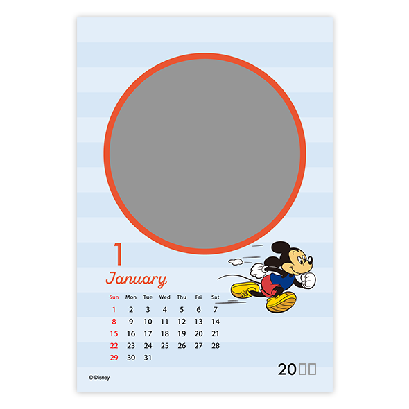 ミッキーの卓上カレンダー A6相当 富士フイルムのフォトカレンダー 写真でオリジナルカレンダー作成