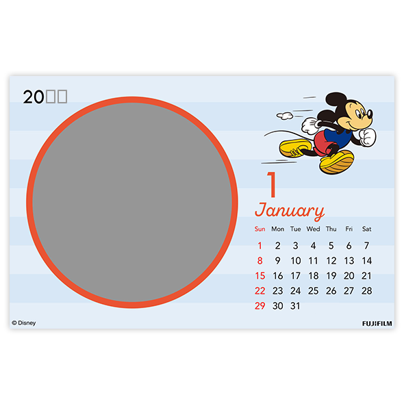 ミッキーの卓上カレンダー はがき横 富士フイルムのフォトカレンダー 写真でオリジナルカレンダー作成