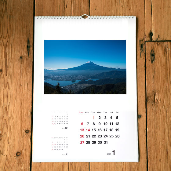 壁掛けカレンダー 壁掛けリング A3縦 写真でオリジナルカレンダー作成 富士フイルムのフォトカレンダー