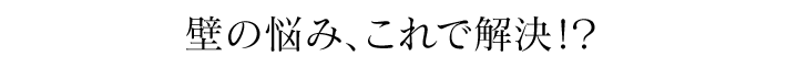 壁の悩み、これで解決！？